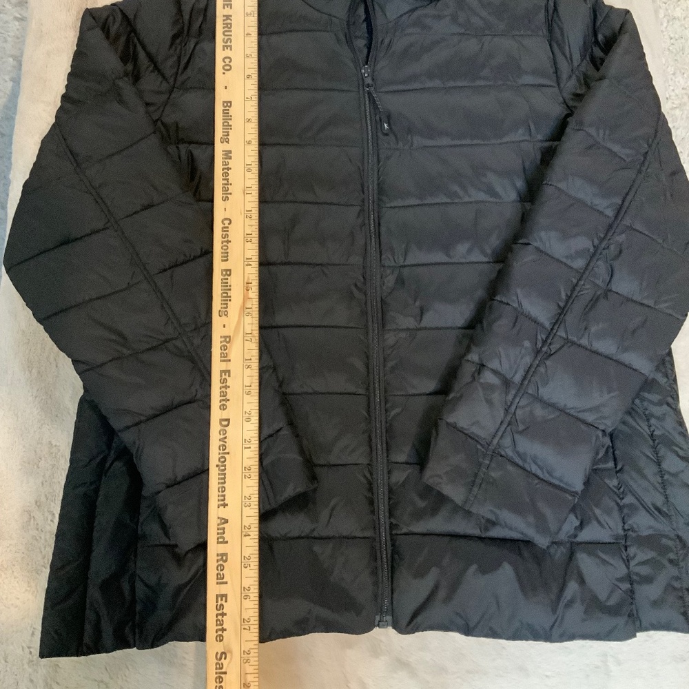 a.n.a Black L Puffer jacket Minimalist Normcore Scandi Girl Outdoor Packable - Picture 4 of 7